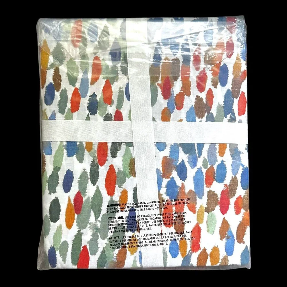 Pottery Barn Annabel Watercolor Dot Organic Percale King Cal Duvet Cover NEW